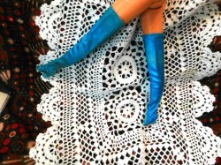 metallic blue boots view
